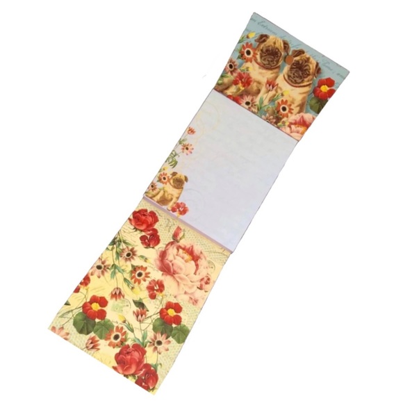 Punch Studio Glitter & Gem Embellished Mini Pocket Notepad - Garden Pugs (64547) - Picture 2 of 4